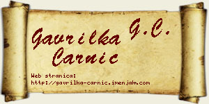 Gavrilka Čarnić vizit kartica